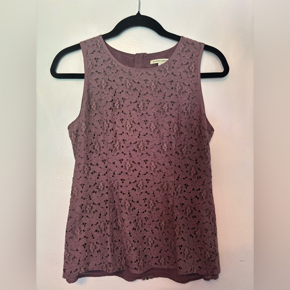 Banana Republic Lace Tank Top - Mauve